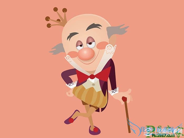 Ps鼠绘人物教程:PS鼠绘Q版老顽童实例