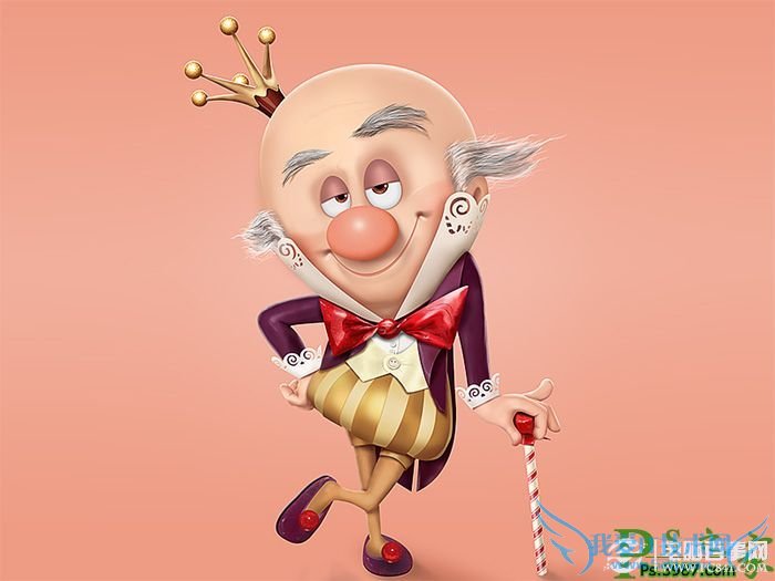 Ps鼠绘人物教程:PS鼠绘Q版老顽童实例