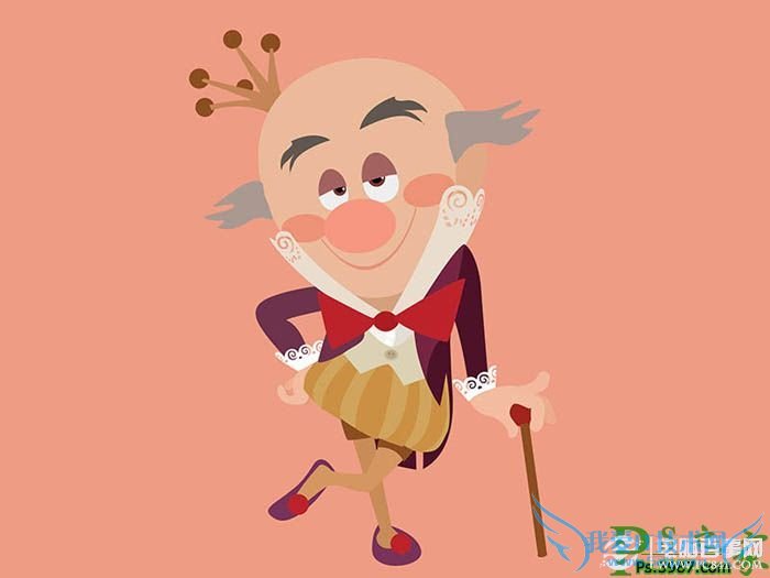 Ps鼠绘人物教程:PS鼠绘Q版老顽童实例