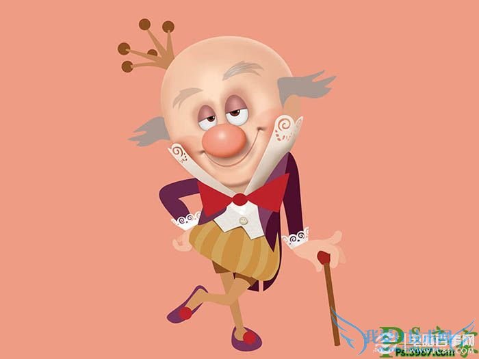 Ps鼠绘人物教程:PS鼠绘Q版老顽童实例