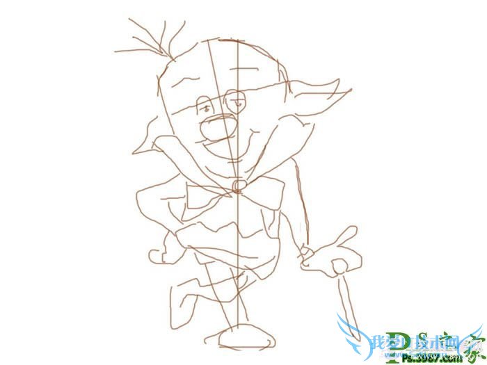 Ps鼠绘人物教程:PS鼠绘Q版老顽童实例