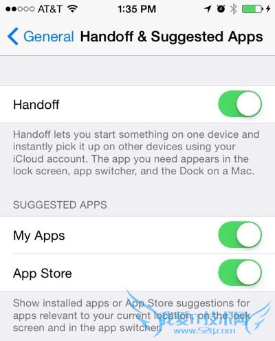 应用建议开关细分为已安装应用及App Store应用