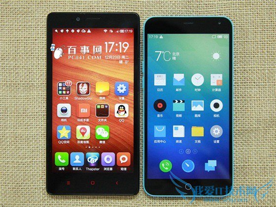 红米Note和魅蓝Note正面外观对比