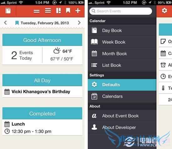 将天气与日程结合在一起的效率软件Event Book