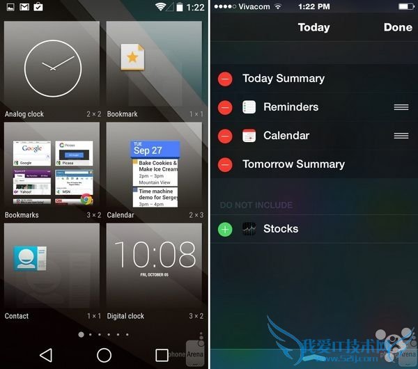 Android L和iOS 8菜单界面对比