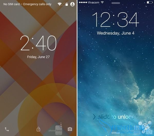iOS 8和Android L锁屏界面对比
