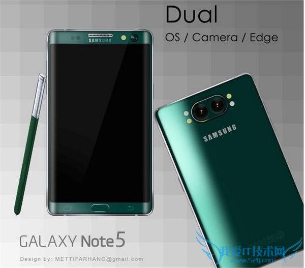 最新三星 Galaxy Note 5 概念机:配双摄像头 闪光灯至少有 4 个