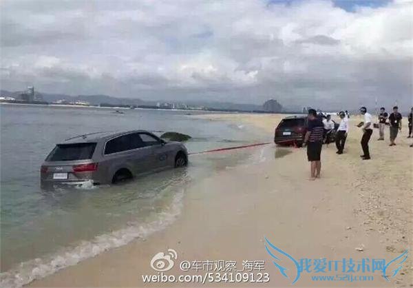 奥迪 Q7 今晚上市试驾被开进海里 网友调侃有卧底宝马奔驰众泰躺枪