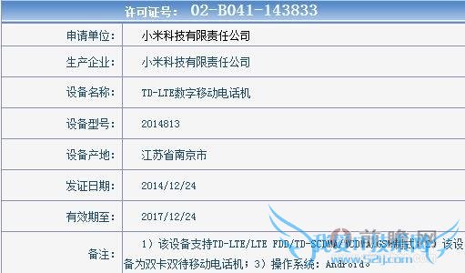 小米新机配置图