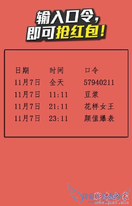 11月7日-8日支付宝红包口令大全