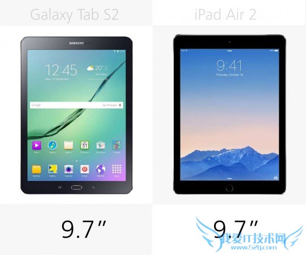 三星Galaxy Tab S2和iPad Air 2的参数的全面评测