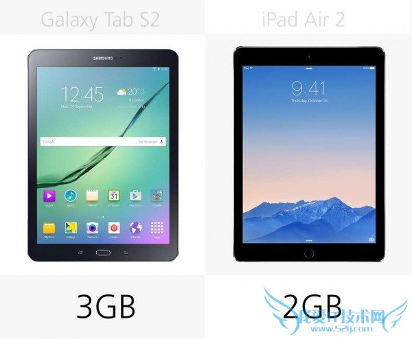 三星Galaxy Tab S2和iPad Air 2的参数的全面评测