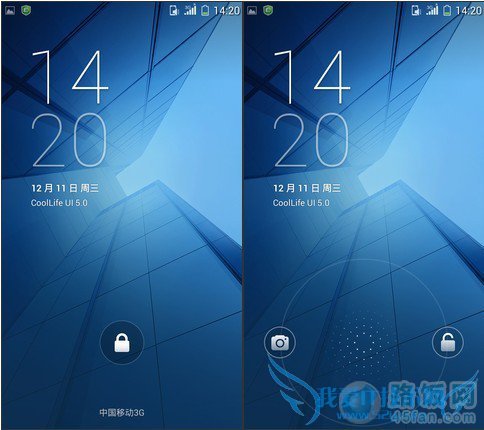 酷派大观4 mini清新大气系统锁屏界面