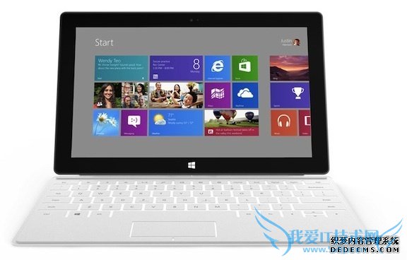 Microsoft Surface: shown here with the accompanying 3mm-thick, pressure sensitive cover that doubles as a keyboard and trackpad.