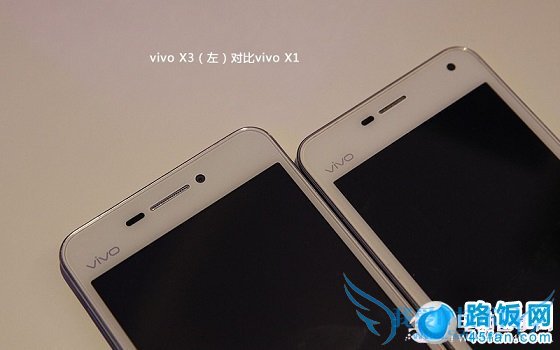 步步高Vivo X3与步步高Vivo X1正面顶部外观对比