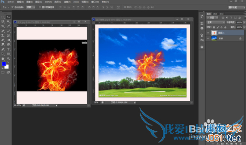 如何使用ps将黑色背景图片的火花抠出?