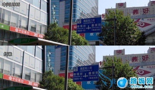 中兴U985与红米手机远景拍照样张对比