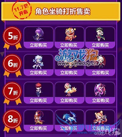 天天酷跑光棍节角色折扣活动内容有哪些?