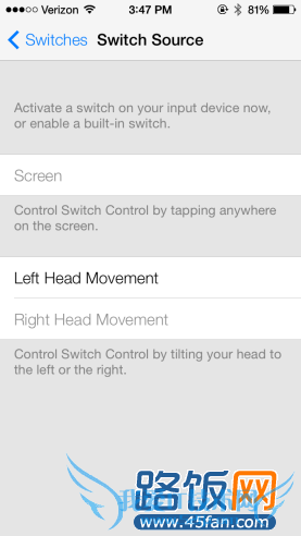 苹果iOS7新功能:用户用头部运动操控iPhone