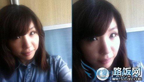 漂亮小编自然光下自拍效果