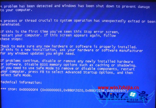 νwin7ϵͳװԱµ0x000000F4?