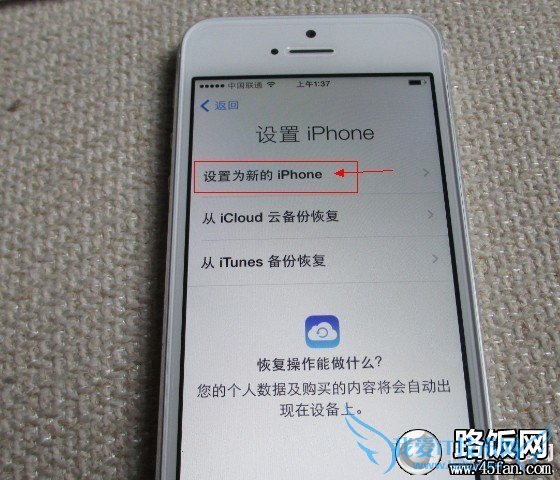 设置为新的iPhone