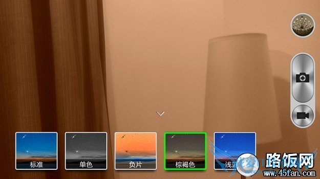 图为酷派大神F1拍照场景切换界面