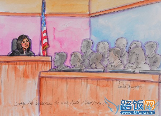 U.S. District Court Judge Koh speaks with jurors earlier in the trial.