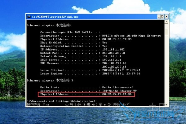 电脑mac地址查询