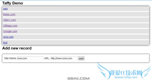 帮助你使用数据库方式访问JSON数据的javascript类库-TaffyDB