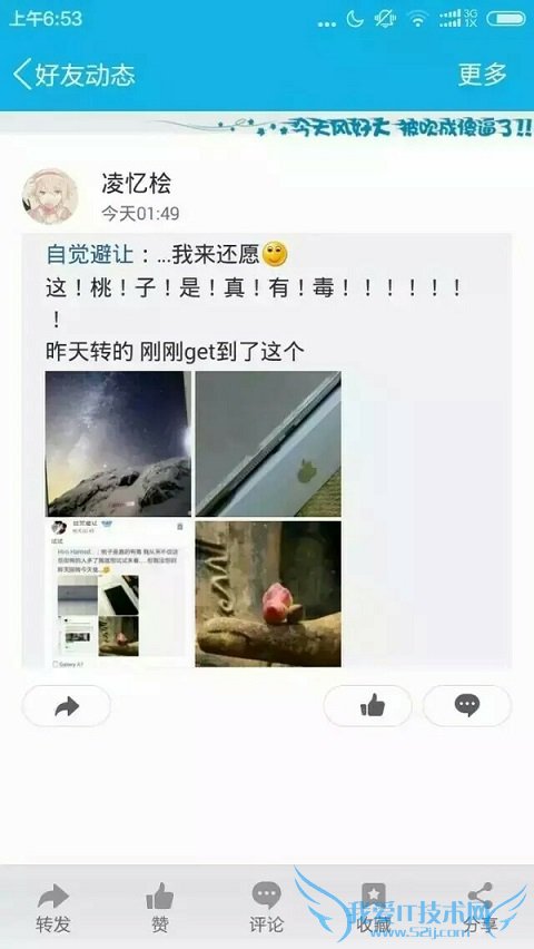 QQ空间有毒的桃子什么意思 看到这个桃子就转吧