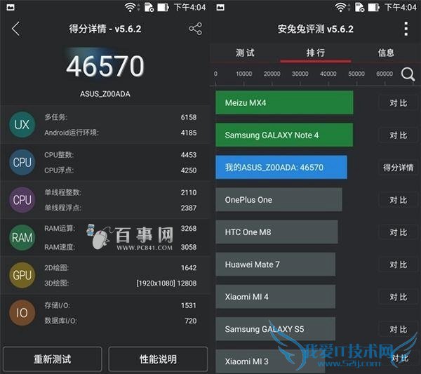 华硕ZenFone 2跑分