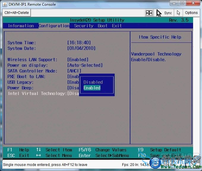 Intel Virtual Technology BIOS