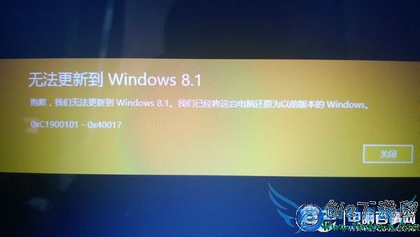 无法更新到Windows 8.1