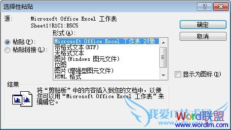 Excel表格导入到Word