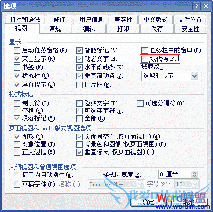 取消“域代码”前面的勾