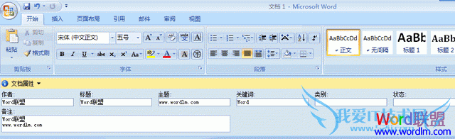 Microsoft Word2007如何设置文档的个人信息