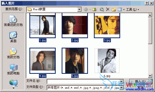 Word2003一次插入多个图片方法