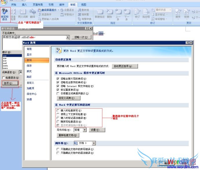 Word2007拼写或语法错误太多,无法继续显示