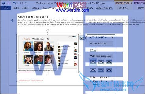 “布局选项”按钮