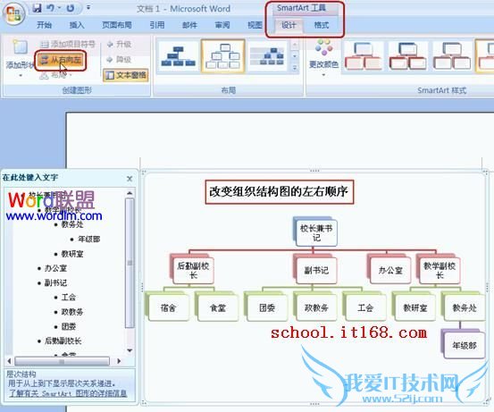 改变组织结构图的左右顺序