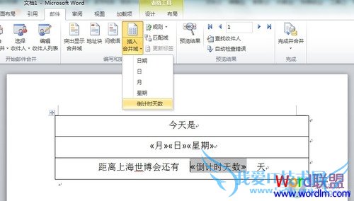 用Office2010制作上海世博会倒计时牌
