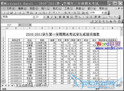 Excel2003ʽԿĳɼзͳ