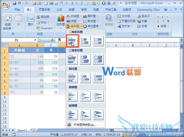 ˫ͼExcel2007е