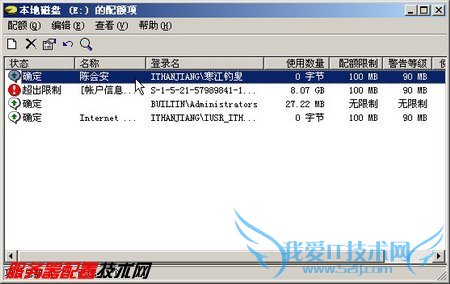 本地磁盘的配额项