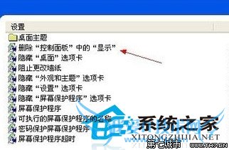 如何禁止WinXP控制面板中的“显示”功能
