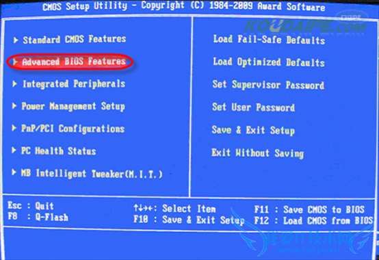 Advanced BIOS Features