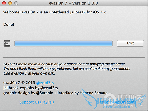 Mac版ios7.x完美越狱工具Evasi0n v1.0图文越狱教程