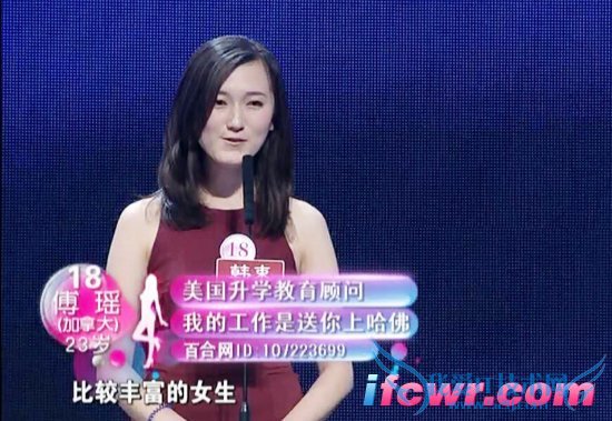 非诚勿扰18号女嘉宾傅瑶照片