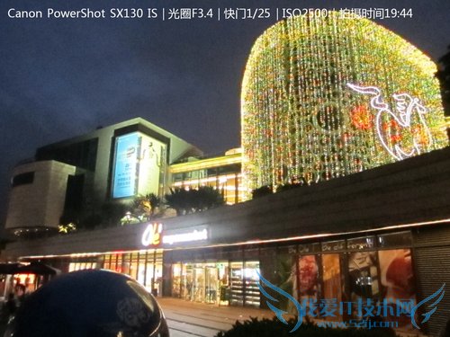▲佳能SX130夜景模式 点击看大图